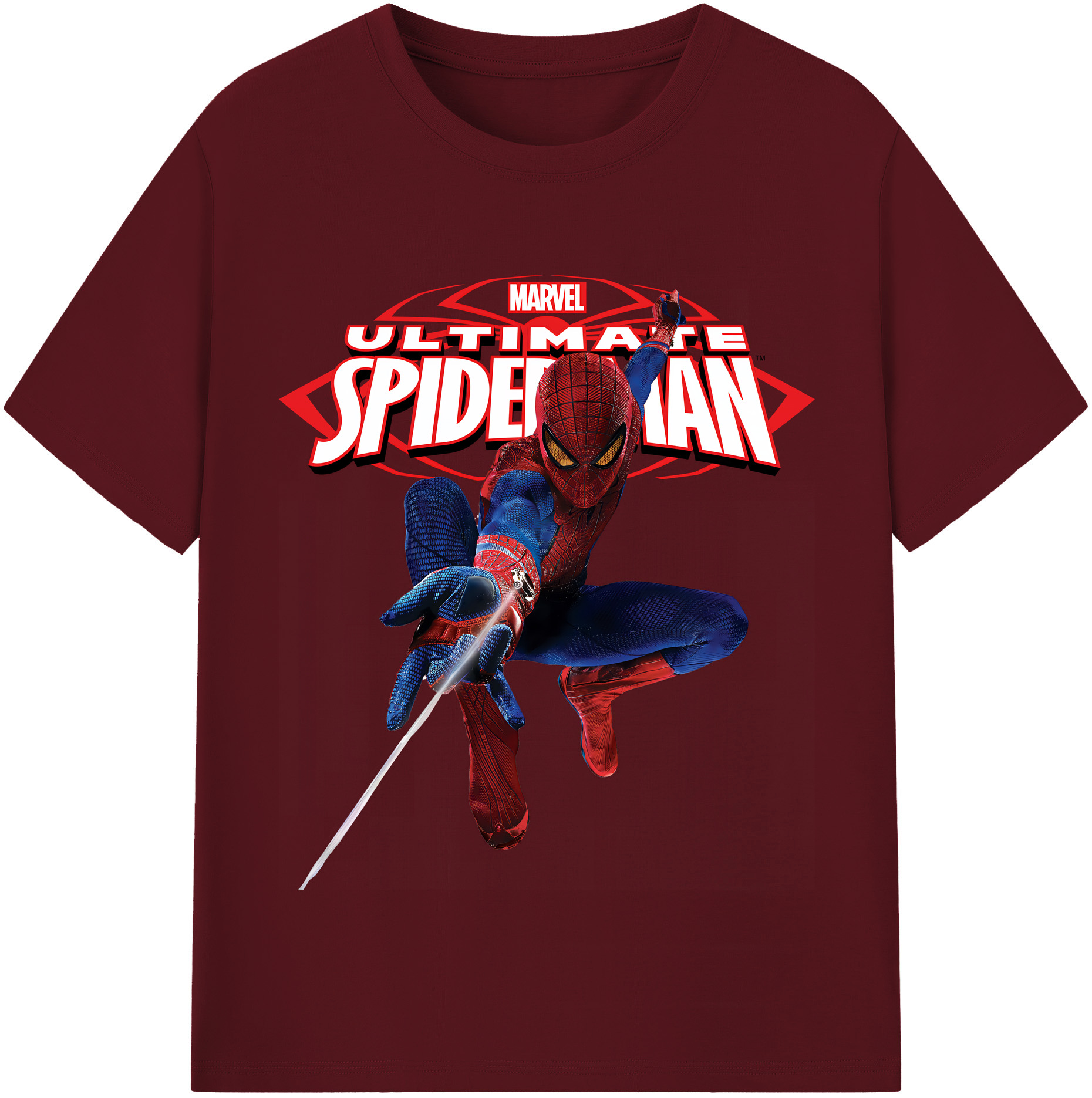（画像用） Spider Man スパイダーマン 綿100％半袖Tシャツ（フロントプリント）
